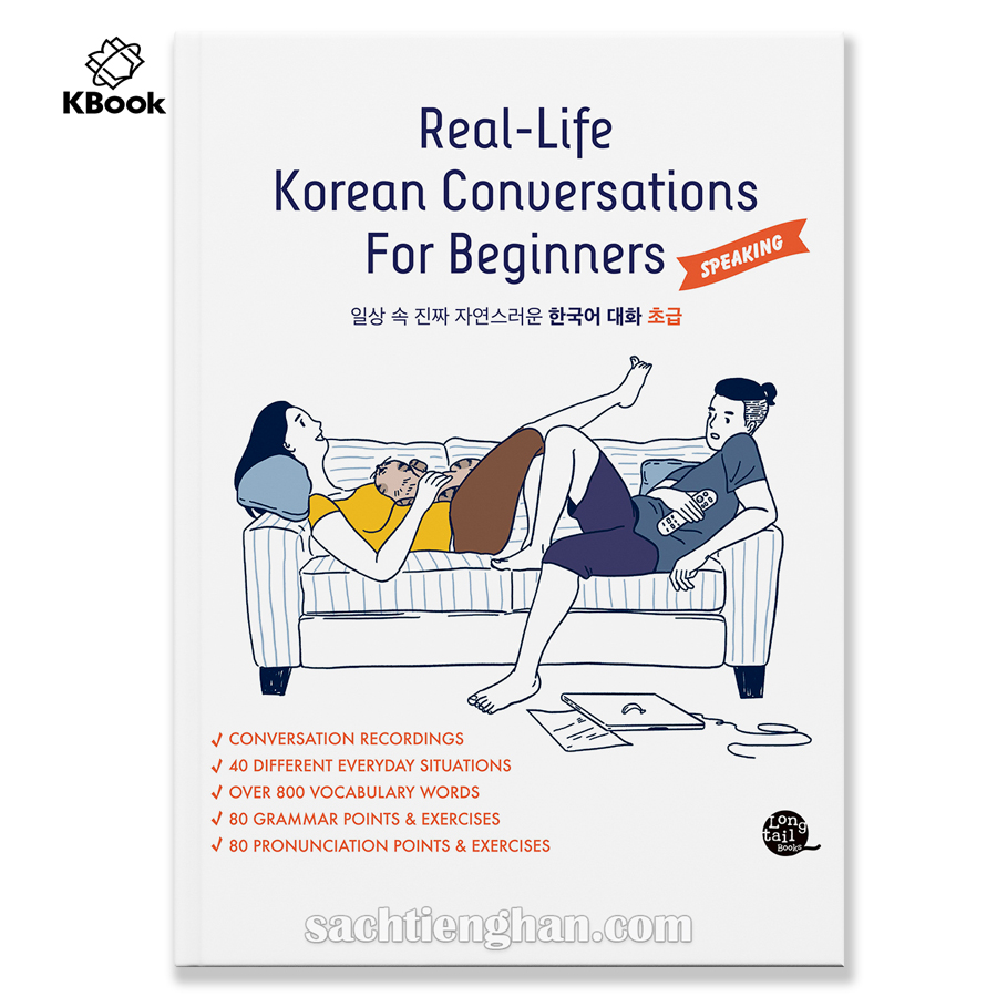 Combo Luyện nói Real life Korean Conversations Beginers + Intermediate (Bản màu đẹp)