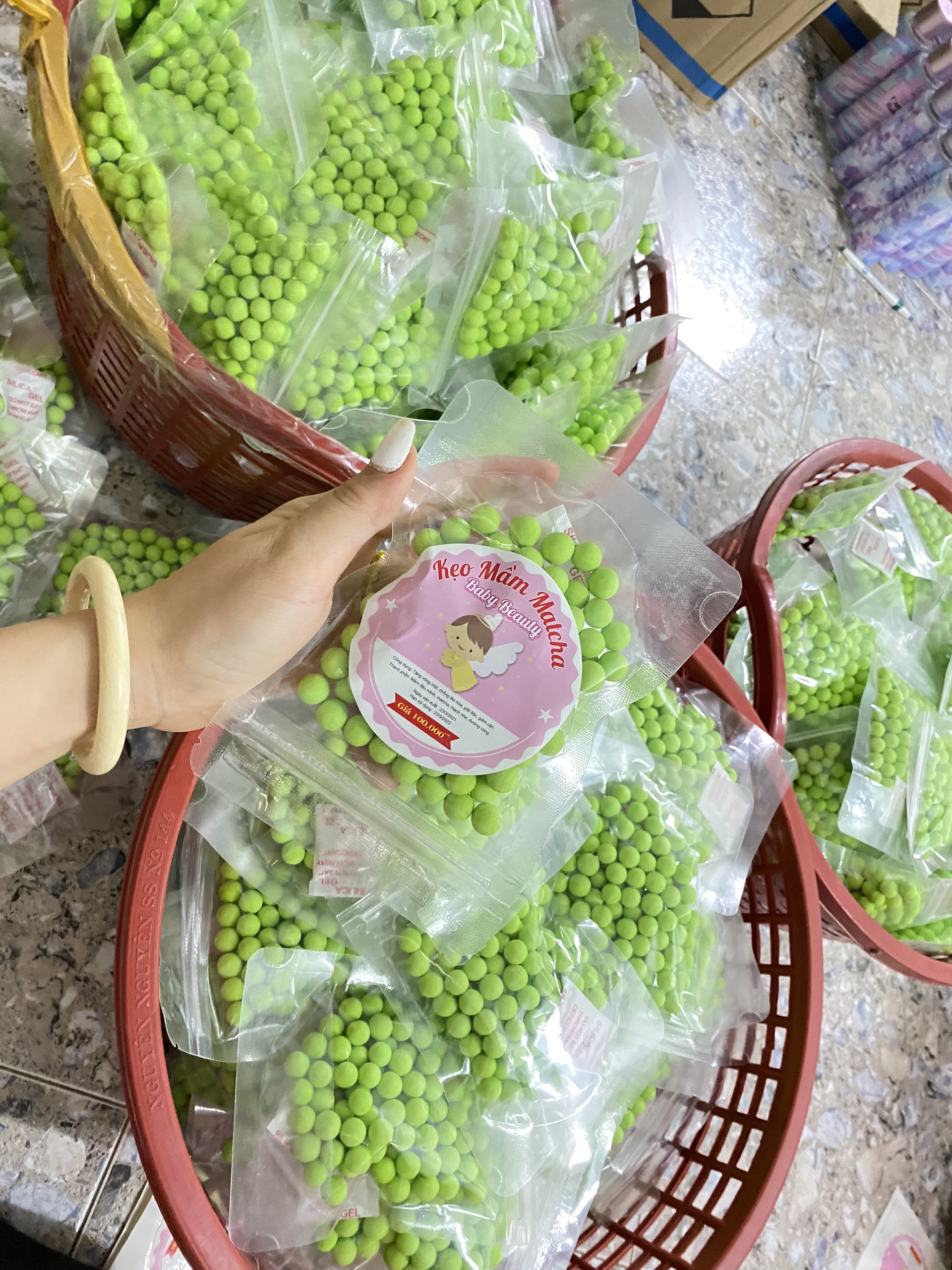1 Bịch Viên kẹo mầm hồng sâm Matcha
