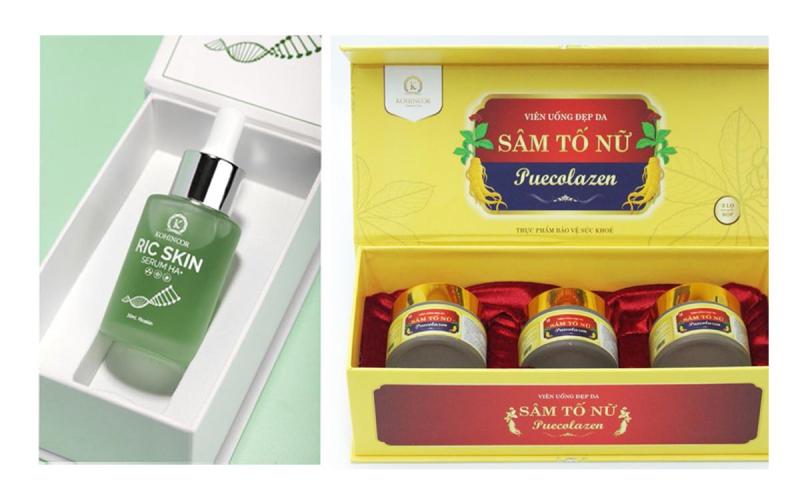 Bộ đôi sản phẩm Sâm Tố Nữ Puecolazen và Serum Ric Skin HA + Nano Vàng 24k