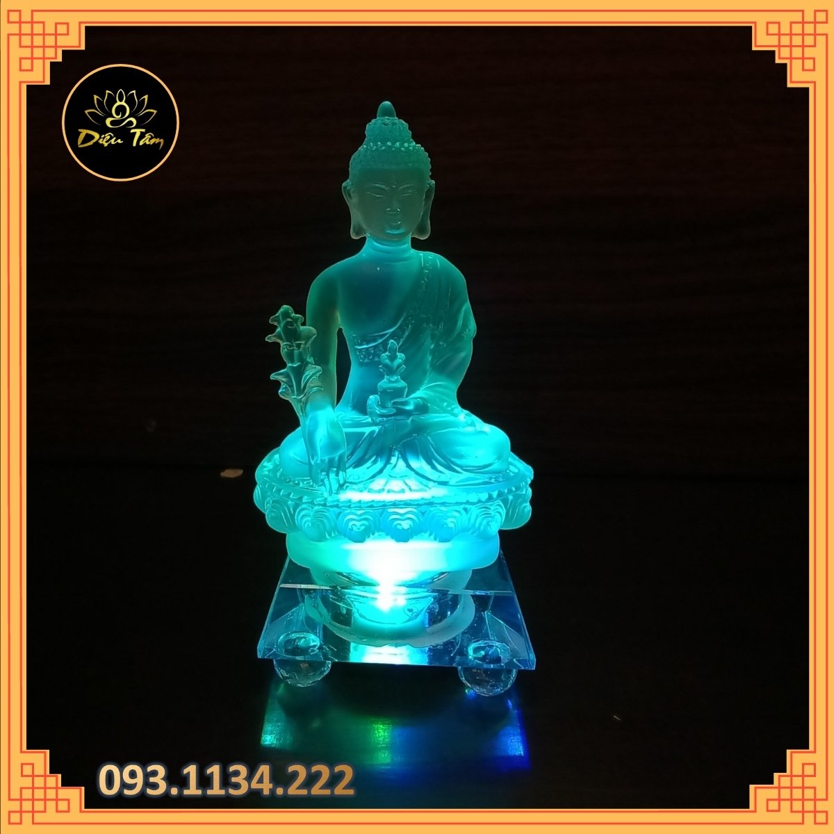 Đế đèn led pha lê đổi 7 màu làm sáng tượng trang trí đồ thờ cúng phong thủy
