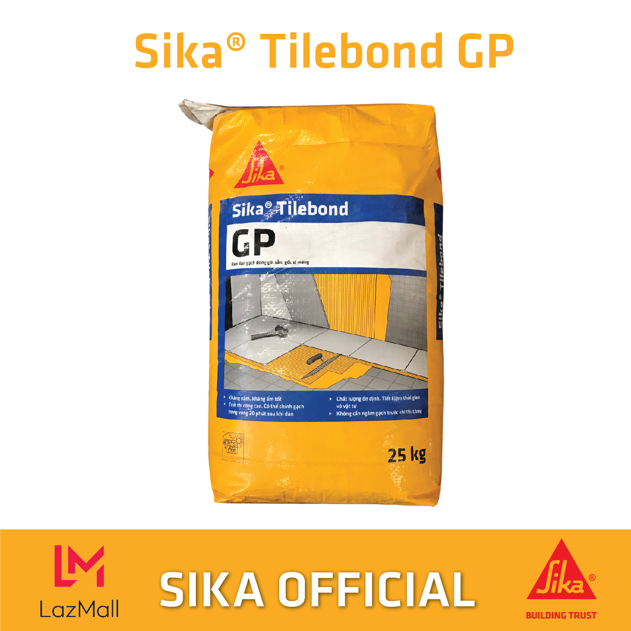 Sika - Keo dán gạch Sika Tilebond GP (Bao 25kg) 