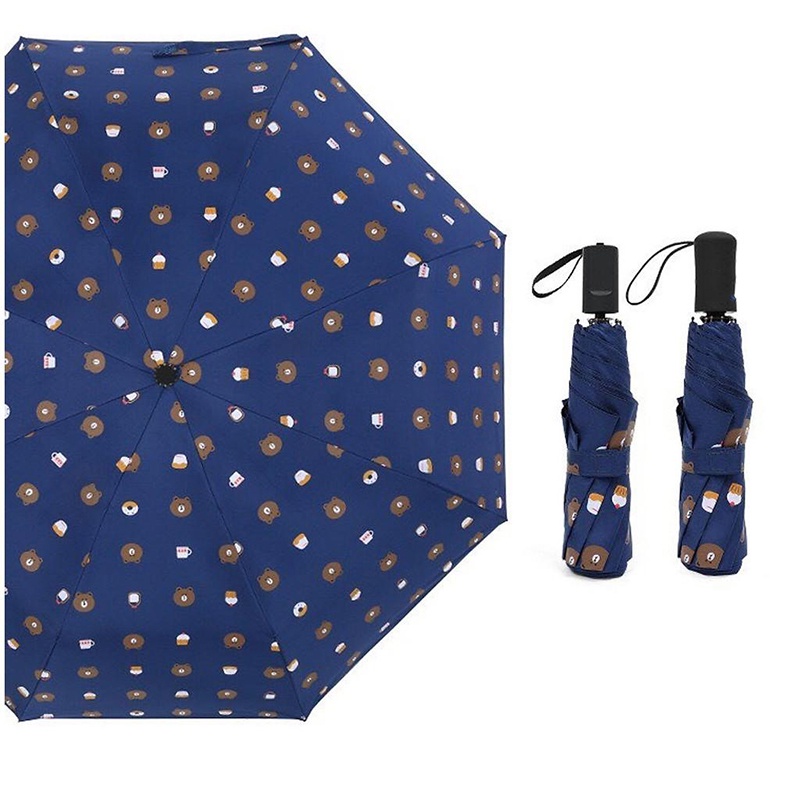 Ô Dù Che Nắng ,Chống Tia UV ,Chất Liệu Khung Chắc Chắn - Ô Dù Mini Gấp Gọn, Ô Dù Gấu Brown Dễ Thương