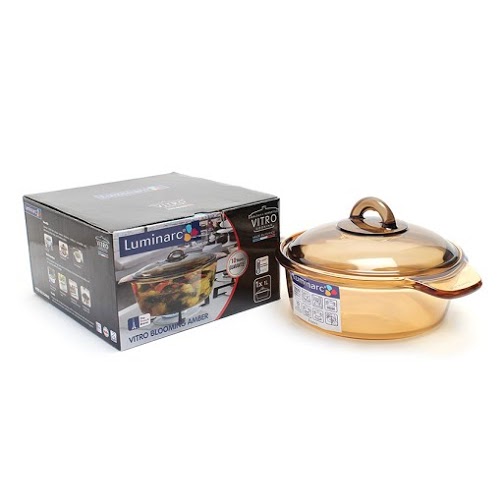 Bộ nồi thủy tinh Luminarc Blooming Amberline NB213 (1L- 3L )