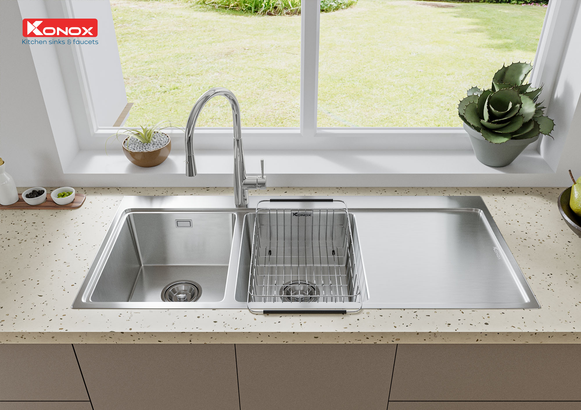 Vòi rửa bát dây rút Konox KN1901C