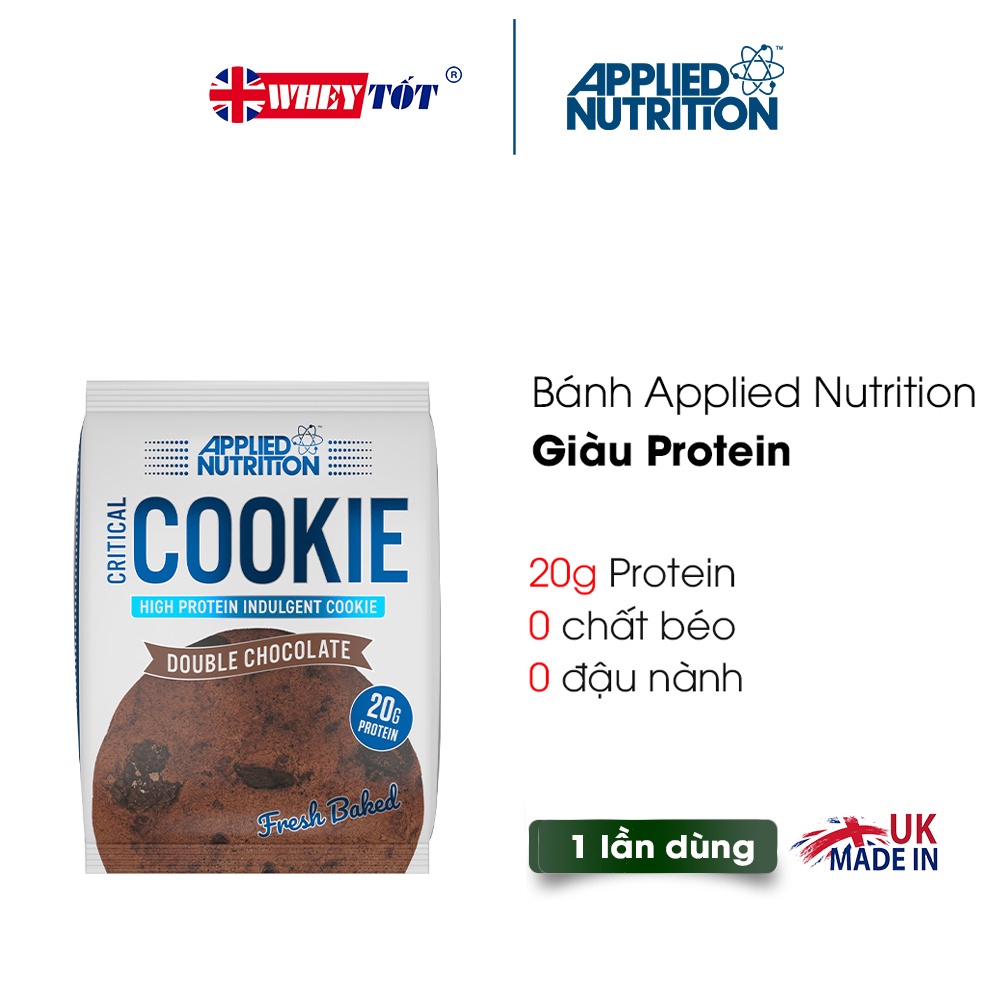 Bánh Ăn Kiêng Applied Nutrition Critical Cookie 85G Giàu Protein Hỗ Trợ