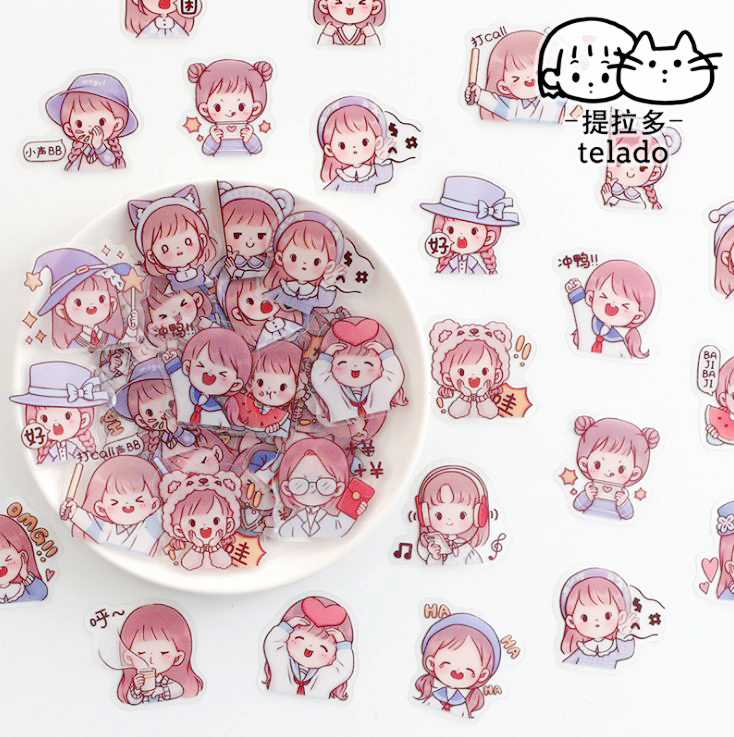 Bộ 40 sticker Telado dễ Thương E101