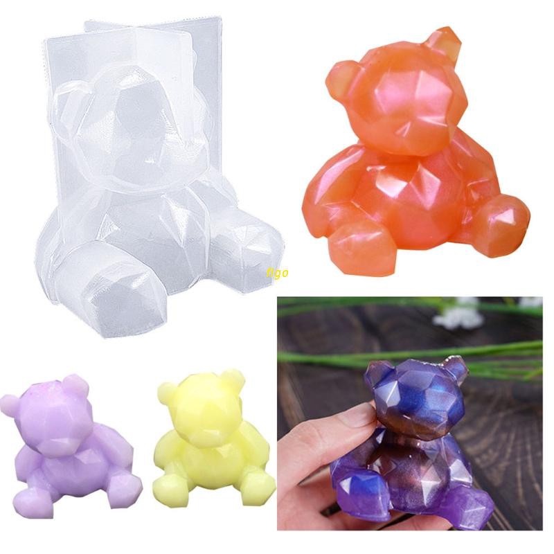 Khuôn Silicon Khối 3D Gấu Teddy