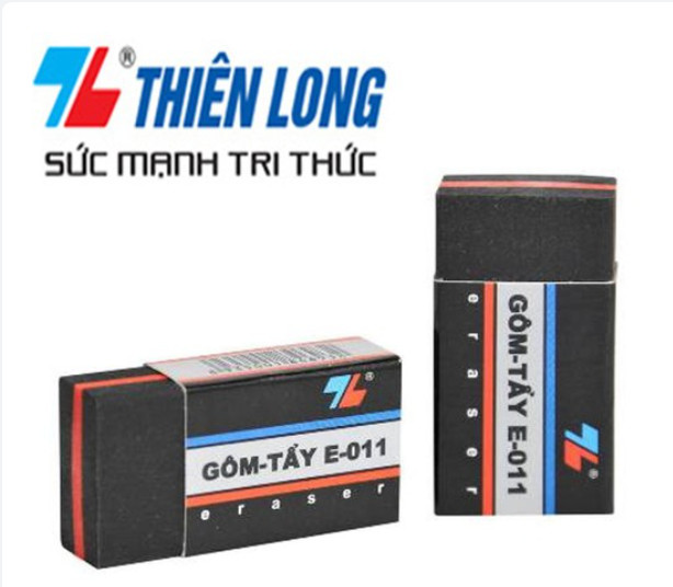 [Hàng chính hãng] Gôm tẩy thiên long TL E-011 đen