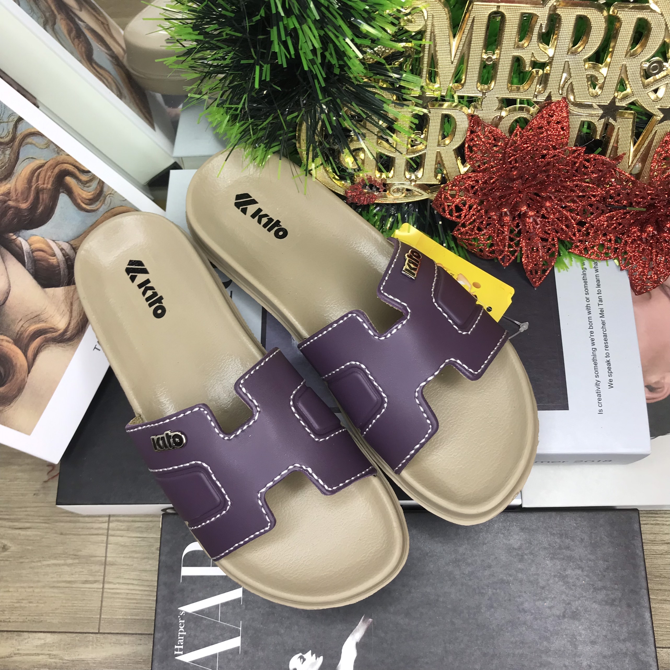 Sandals Thailand women Kito horizontal straps AH41W genuine