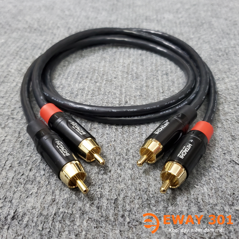 Original hitachi 2 av/rca to 2 av/rca out audio cable