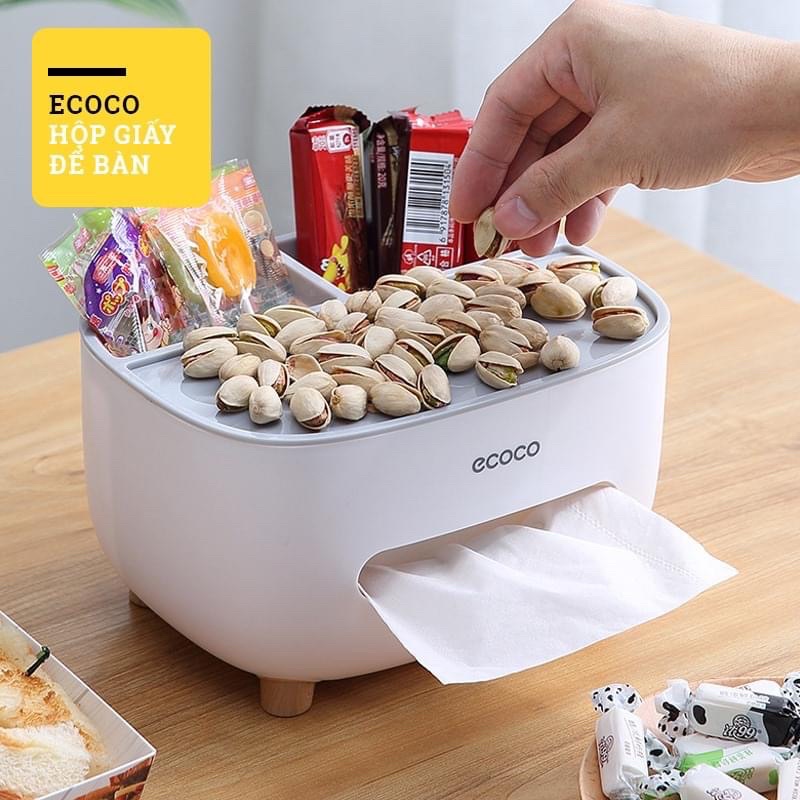 Hộp giấy để bàn mẫu mới, hộp giấy ăn để bàn có 2 ngăn cắm phụ kiện, hộp đựng giấy ăn, hộp đựng giấy ăn để bàn dễ thương, hộp giấy để bàn đa năng cao cấp - thương hiệu nhật bản