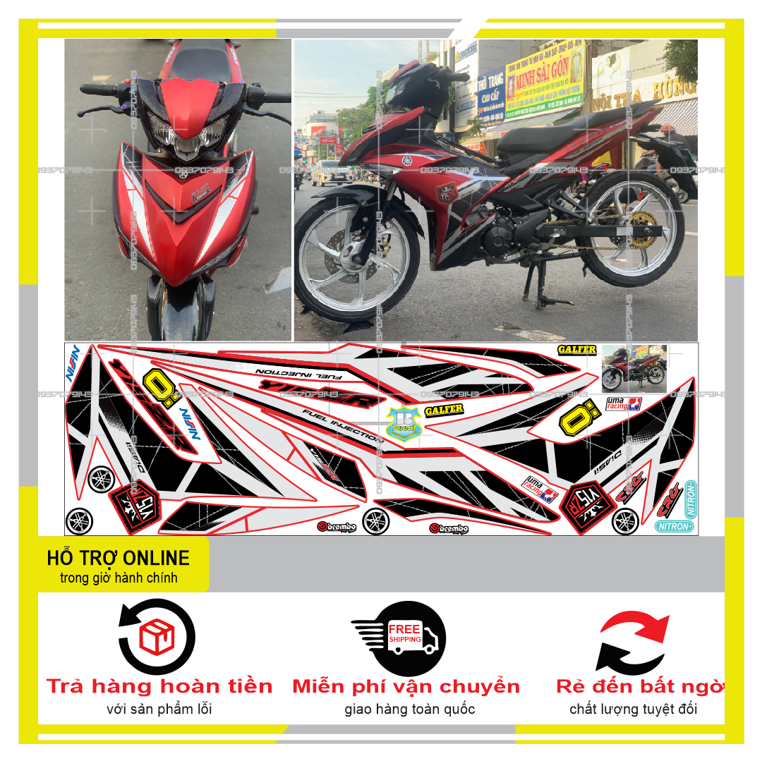 TEM RỜI EXCITER 150 Y15ZR DÁN XE ĐỎ