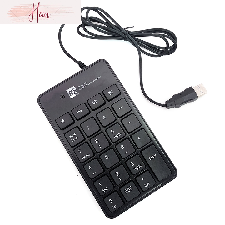 Phukienhanhan Bàn Phím Số Numeric R8 Model 1810 Gồm 23 Phím Lệnh Tương Thích Windows Mac Linux Chiều Dài Dây 100cm