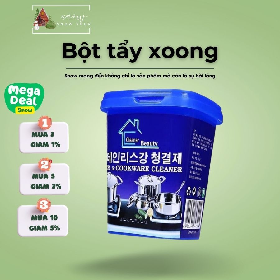 Bột tẩy rửa đa năng bột tẩy trắng xoong nồi vệ sinh nhà bếp đánh bay mảng bám dầu mỡ an toàn tuyệt đối