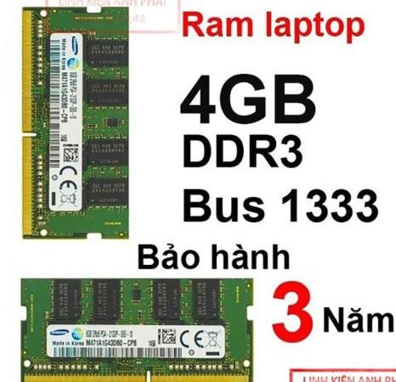 Bảng giá Ram laptop 4Gb PC3 DDR3 1333mhz dành cho nhiều loại máy tính Phong Vũ