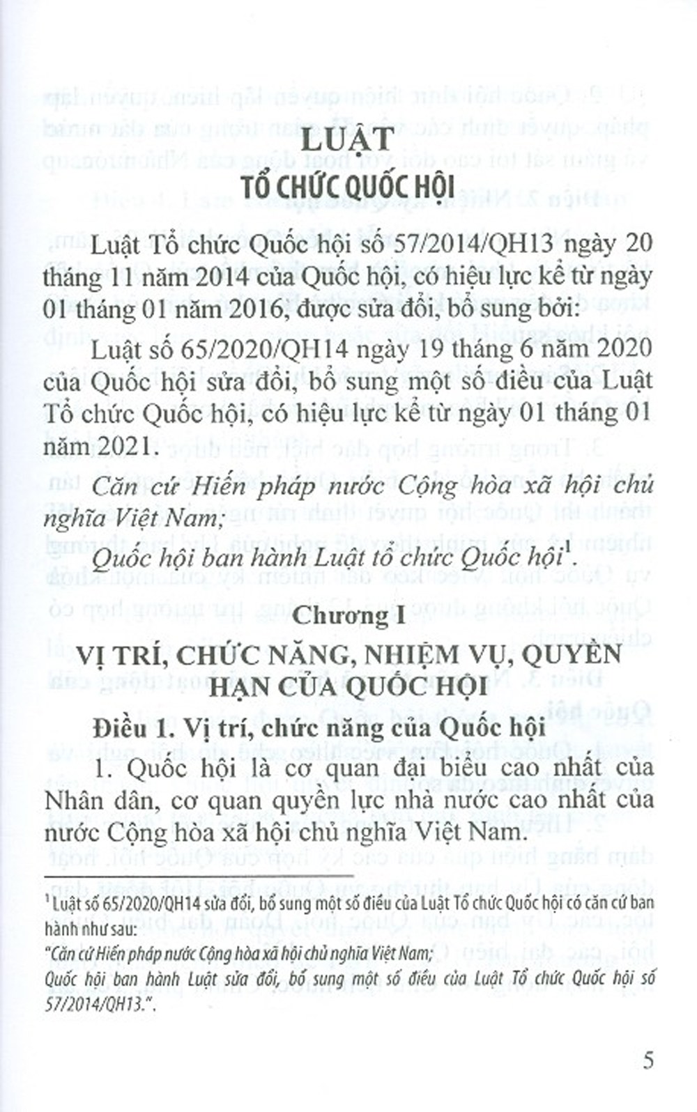Luật Tổ Chức Quốc Hội (Sửa Đổi, Bổ Sung Năm 2020)