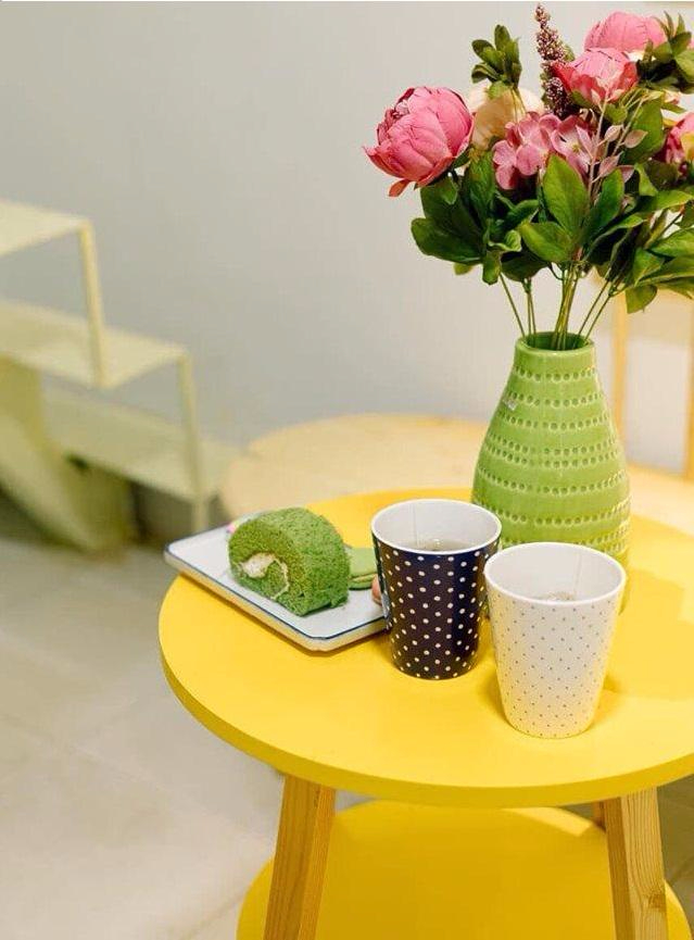 Bàn Trà Cafe 2 Tầng Chân Gỗ Sồi - GP54