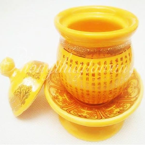 Chum ly nước có nắp Bàn thờ Phật (mẫu khắc kinh phật)