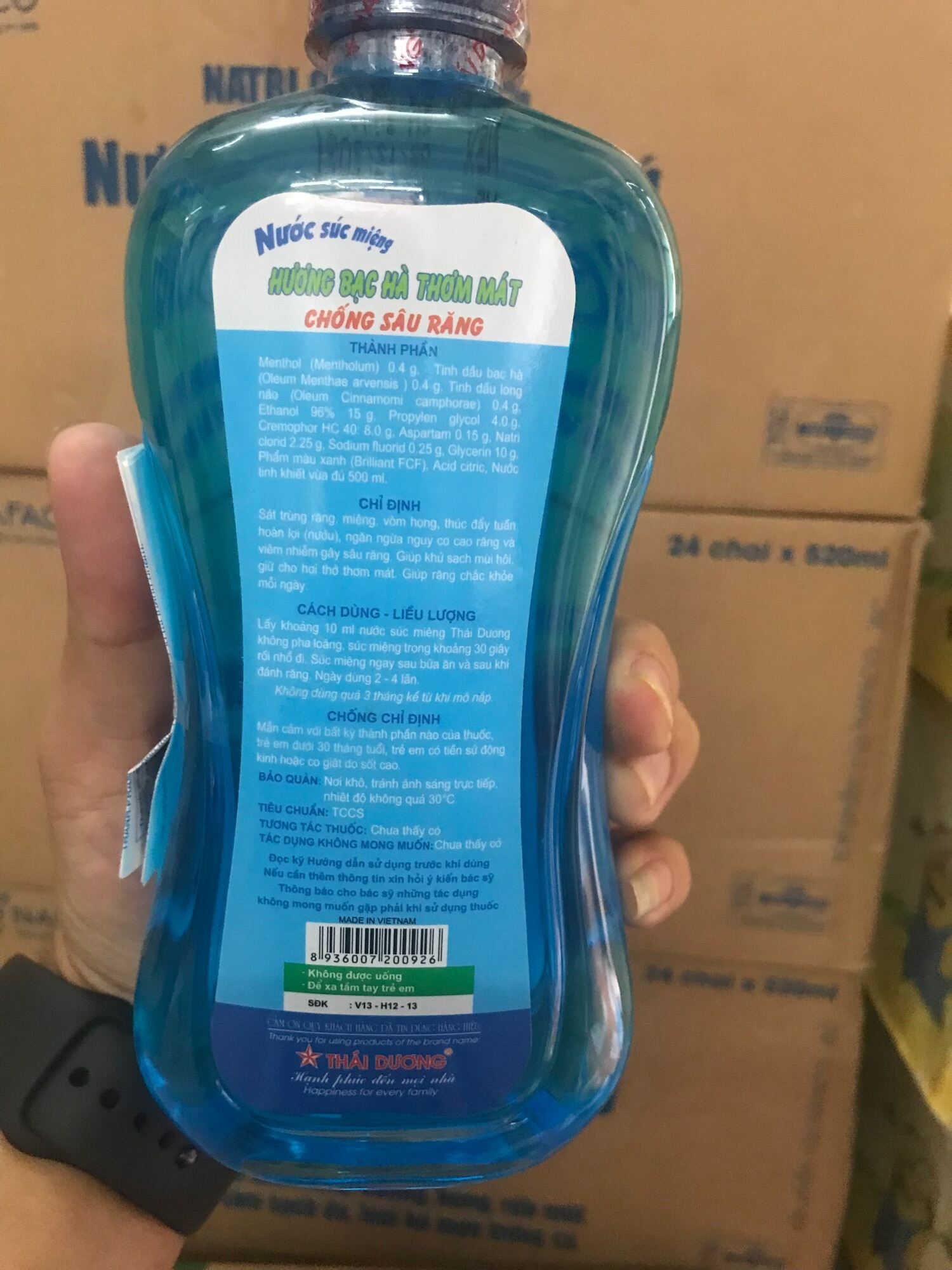 Nước súc miệng thái dương 500ml chai lớn