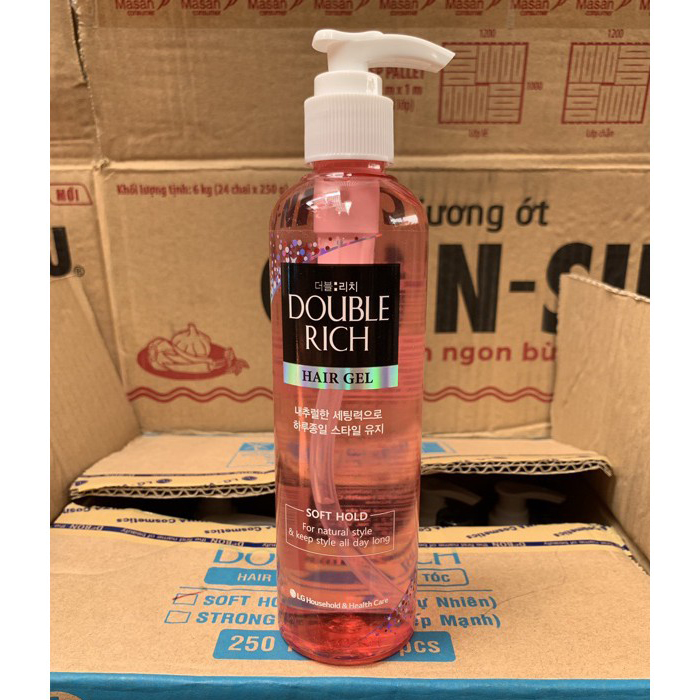 Gel tạo kiểu tóc giữ nếp Double Rich Soft Hold 250ml