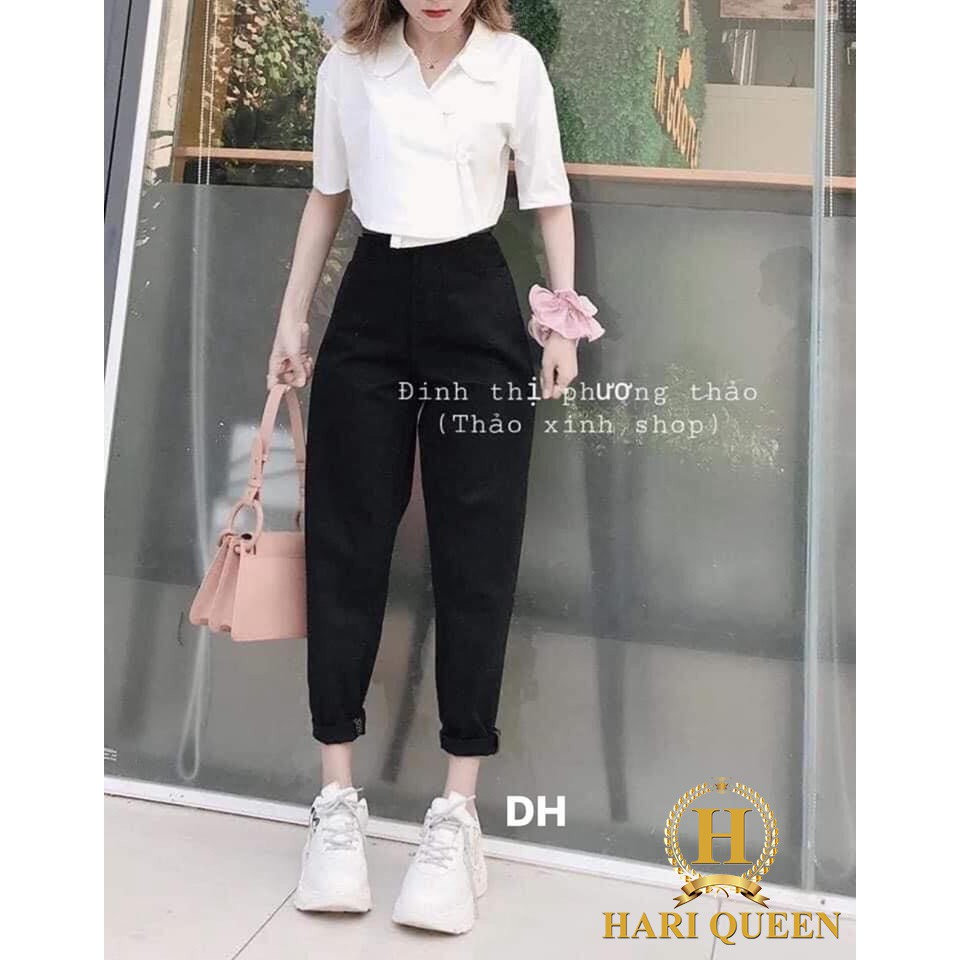 Quần baggy bò đen trơn DHO0420