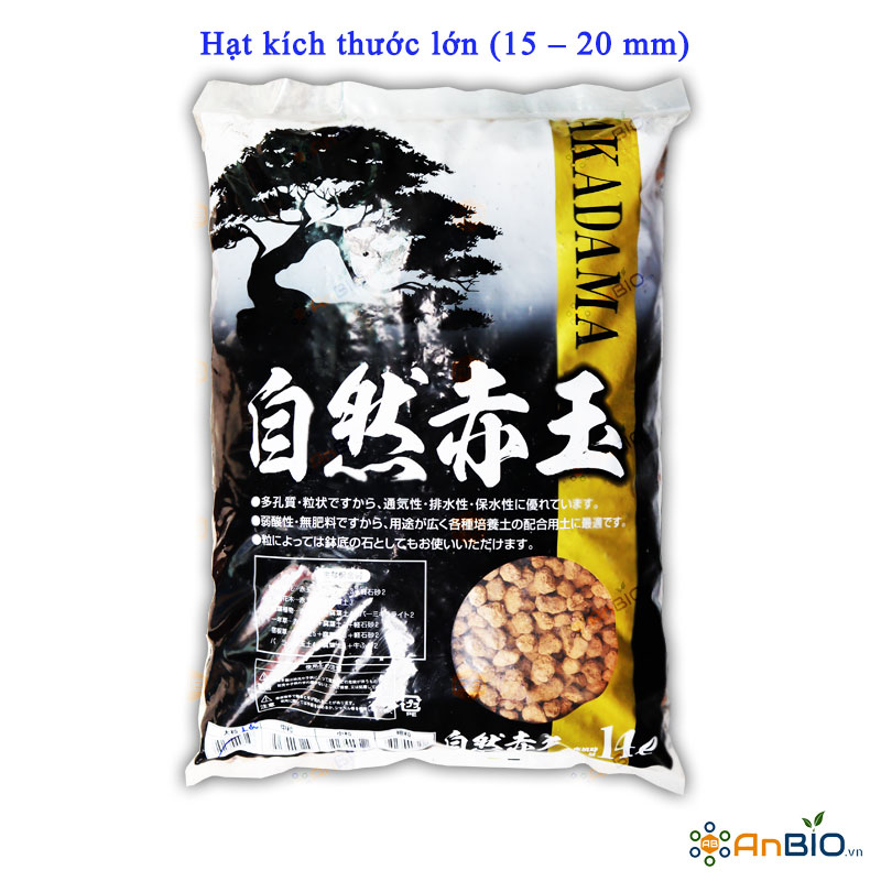 Đất sét nung akadama bao đen 14 lít size hạt lớn 15-20mm