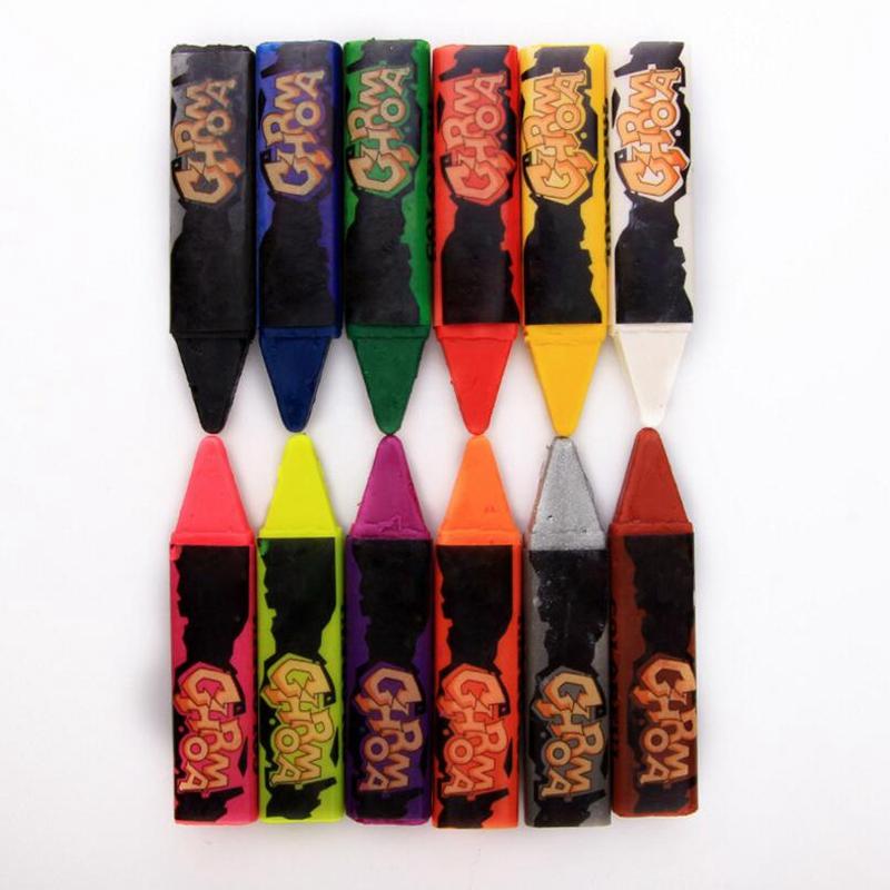 12 Color Face Body Painting Pencil Acrylic Paint WaterBased Hand