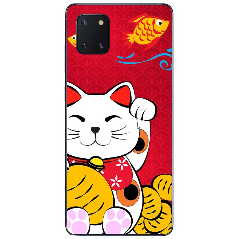 Ốp lưng dành cho Samsung Galaxy Note 10, Note 10 Plus, Note 10 Lite, Note 20, Note 20 Ultra mẫu Mèo thần tài cá chép