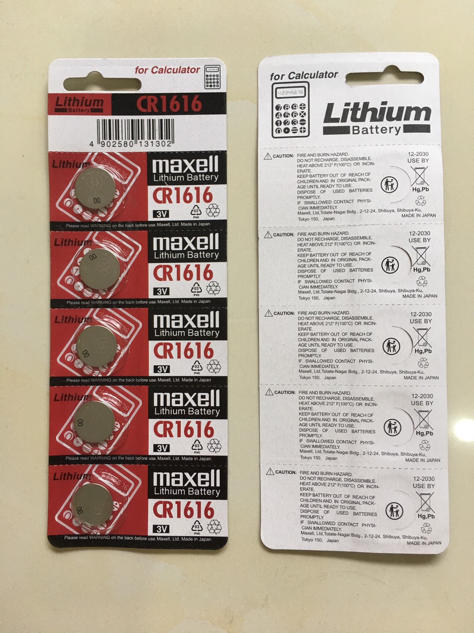 [HCM]Vỉ 5 viên pin Maxell CR1616 1616 3V