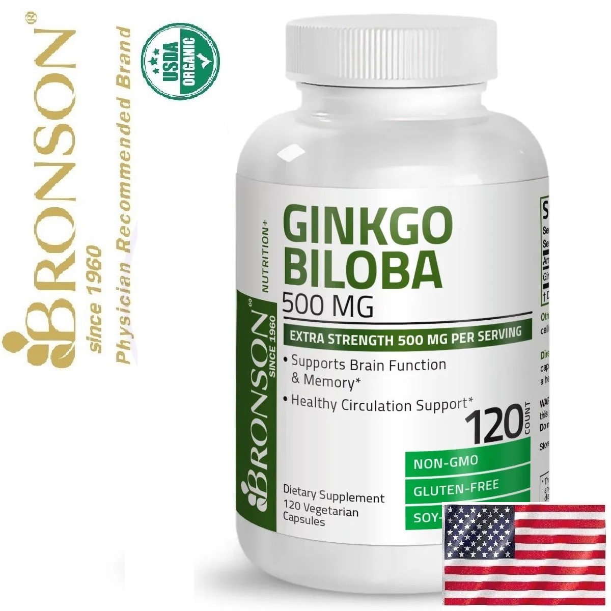 Organic Ginkgo Biloba 500mg - 120 viên Mỹ - Bổ não
