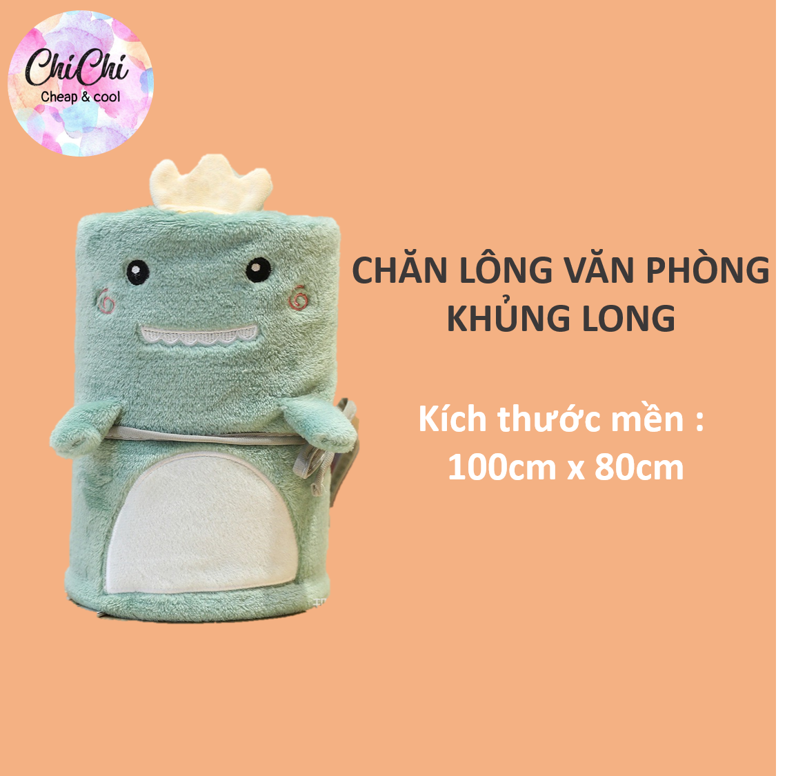 Chăn lông tuyết hình thú mềm mịn nhiều hình dễ thương dành cho bémền gấp gọn kích thước 100cm x 80cm thích hợp đi du lịchvăn phòng và cho các bé đi học GVP07-Chichi