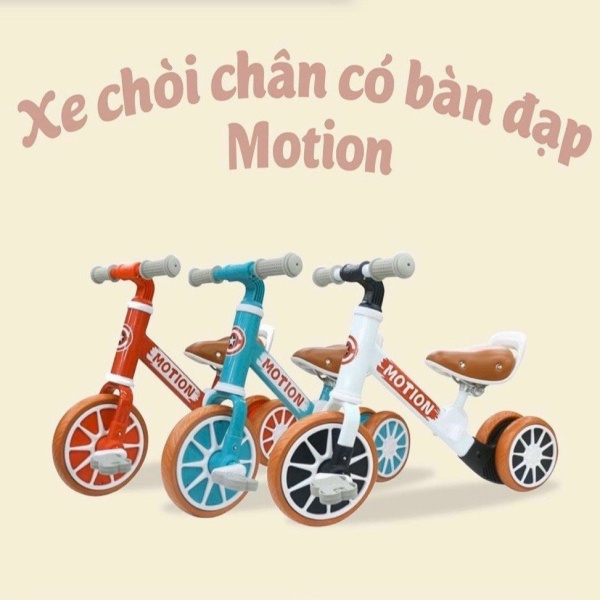 Xe thăng bằng chòi chân cho bé, xe chòi chân kết hợp xe đạp Motion, khung thép yên da có bàn đạp