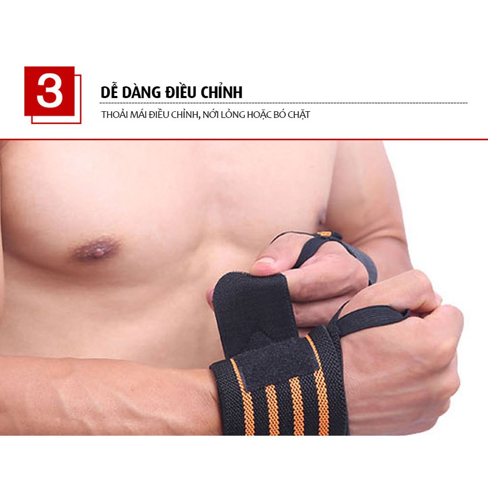 Quấn cổ tay 4 vạch Quấn cổ tay Aolikes loại 1 cao cấp - Đai Bảo Vệ Cổ Tay tập Gym