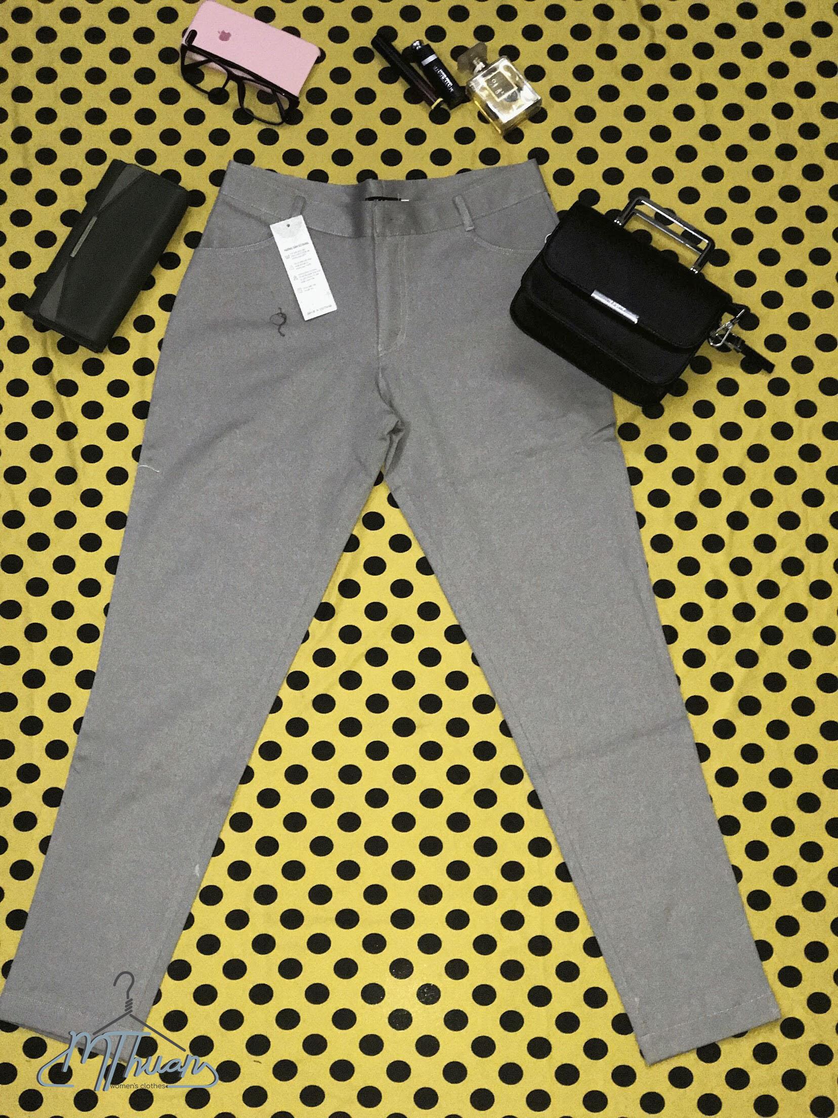 Quần Kaki 4 Chiều Nữ Xám Khói