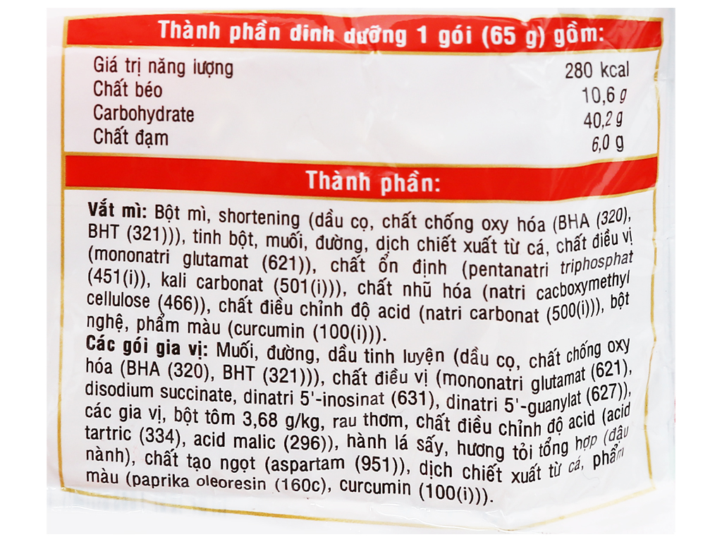 Thùng 30 gói mì Hảo 100 vị tôm chua cay 65g