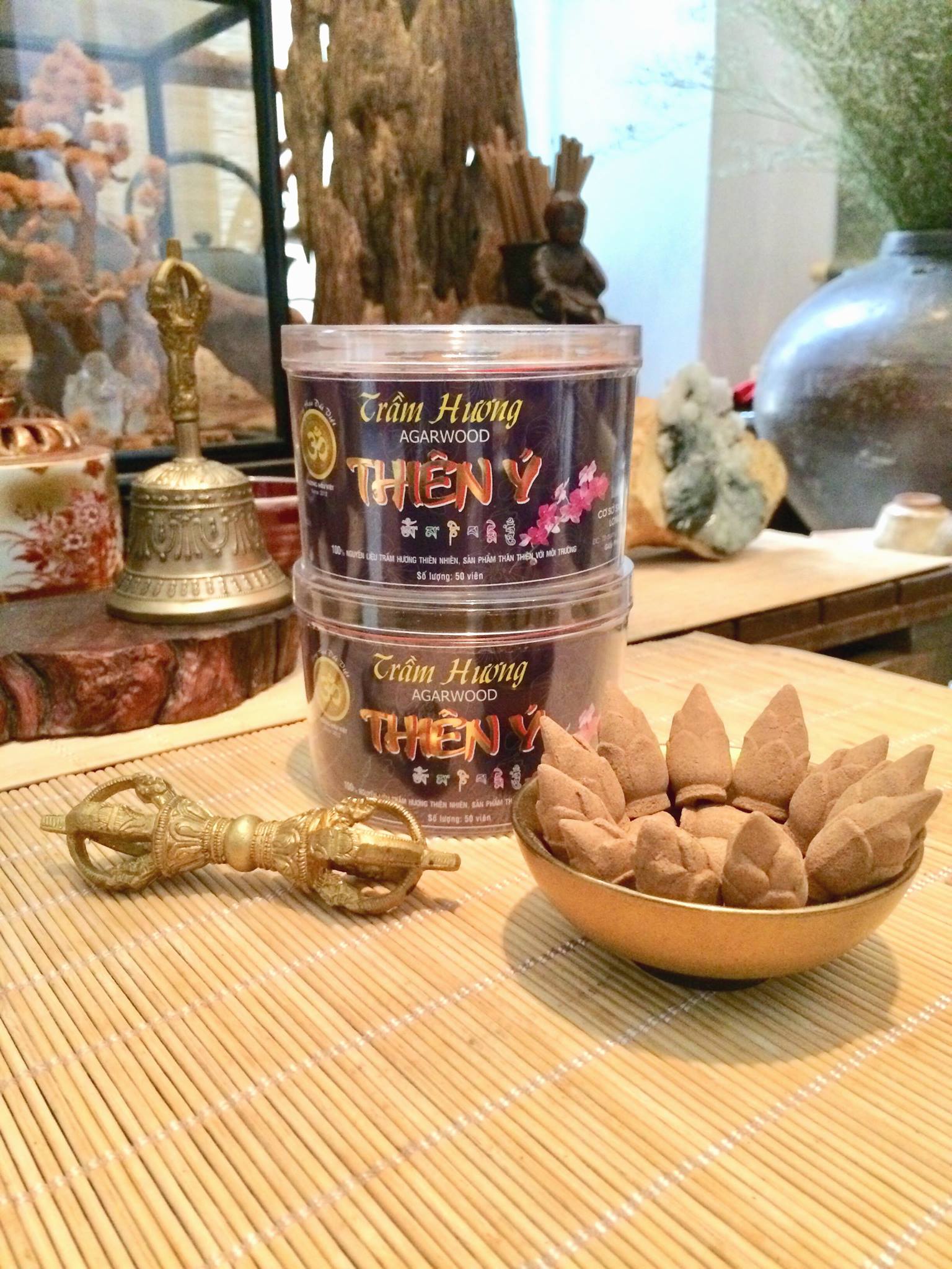 Trầm nụ sen tạo khói ngược Thiên Ý hộp 50 viên