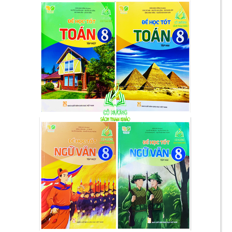 Sách - combo 4 cuốn để học tốt toán ngữ văn 8 - tập 1+2