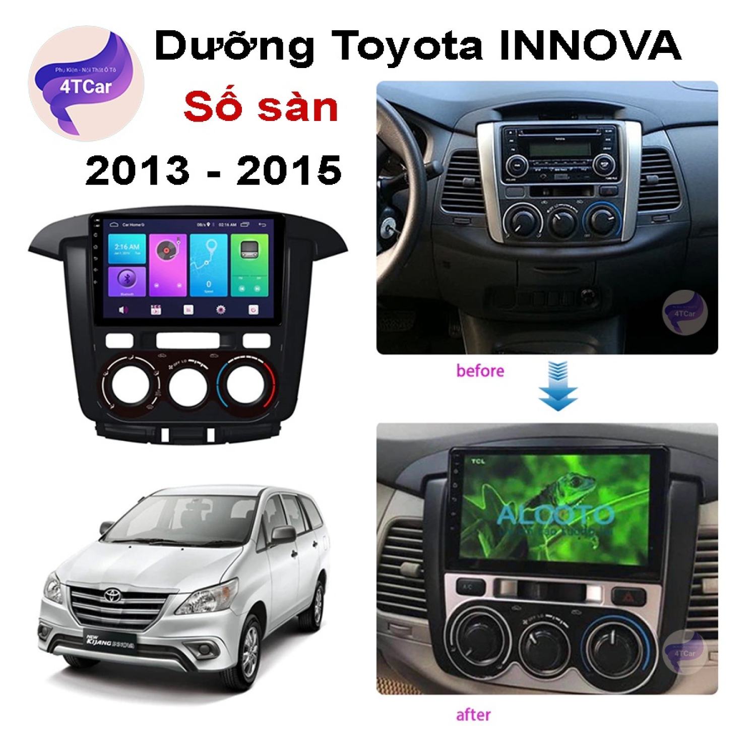 Mặt dưỡng Toyota Innova 2013-2015 số sàn (9 inch)