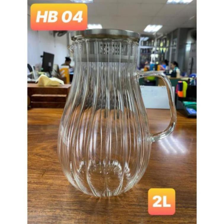 Bình thủy tinh đựng nước - Bình nước thủy tinh chịu nhiệt 2Lít và 1.5Lít