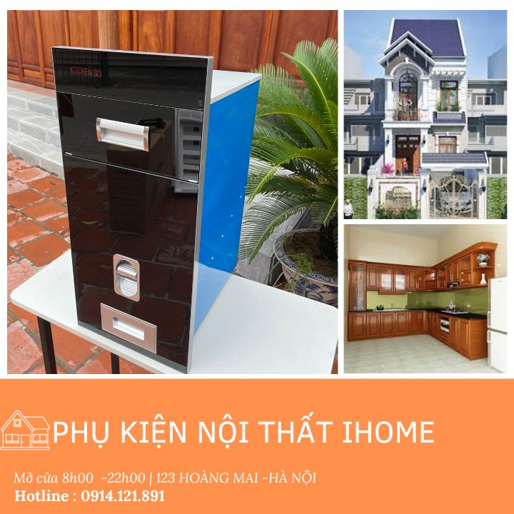 [ KITCHEN GO ] Thùng Gạo Thông Minh Mặt Gương 20kg
