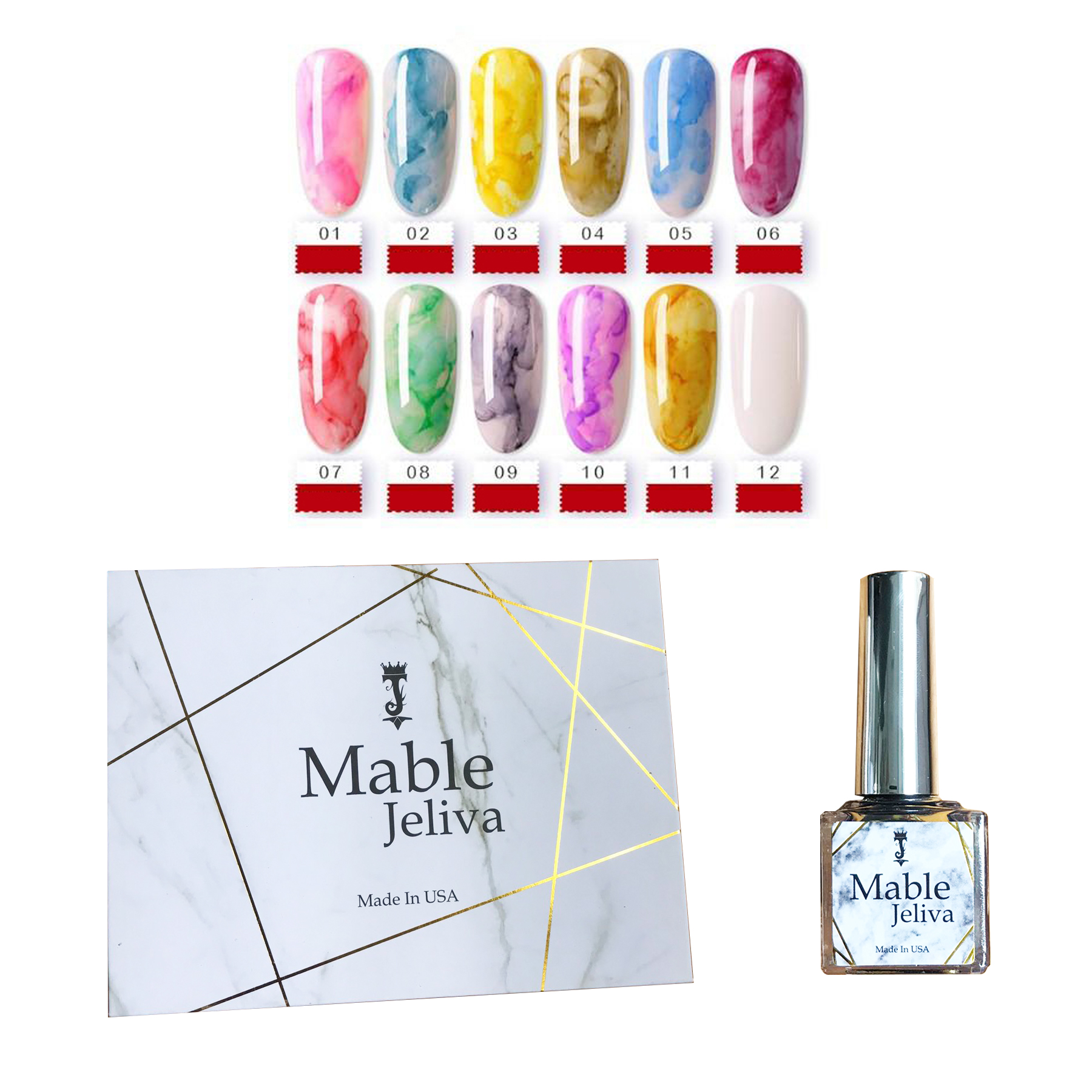 Set cồn loang nail Jeliva 15 màu