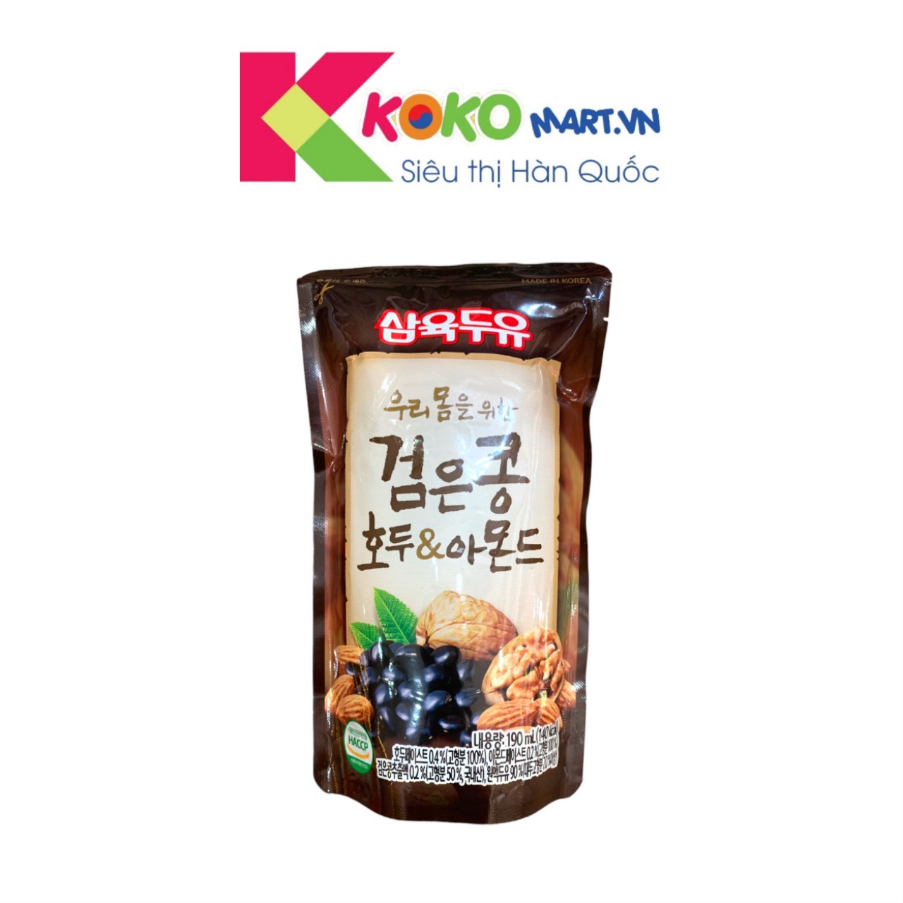 Sữa hạnh nhân óc chó SAHMYOOK Hàn Quốc túi 190ml