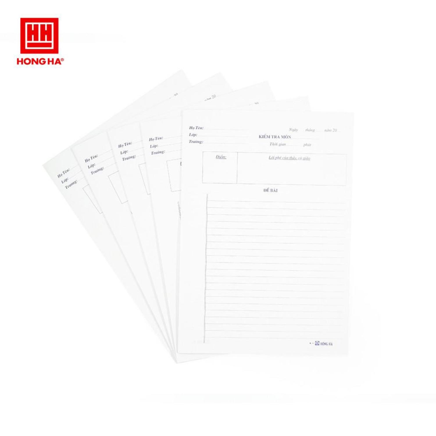 Giấy kiểm tra cấp 2 Hồng Hà  4915  Lẻ 1 tập ( 7 tờ đôi 1 tập ) là dòng giấy kẻ ngang dành cho học sinh Cấp II và Cấp III.