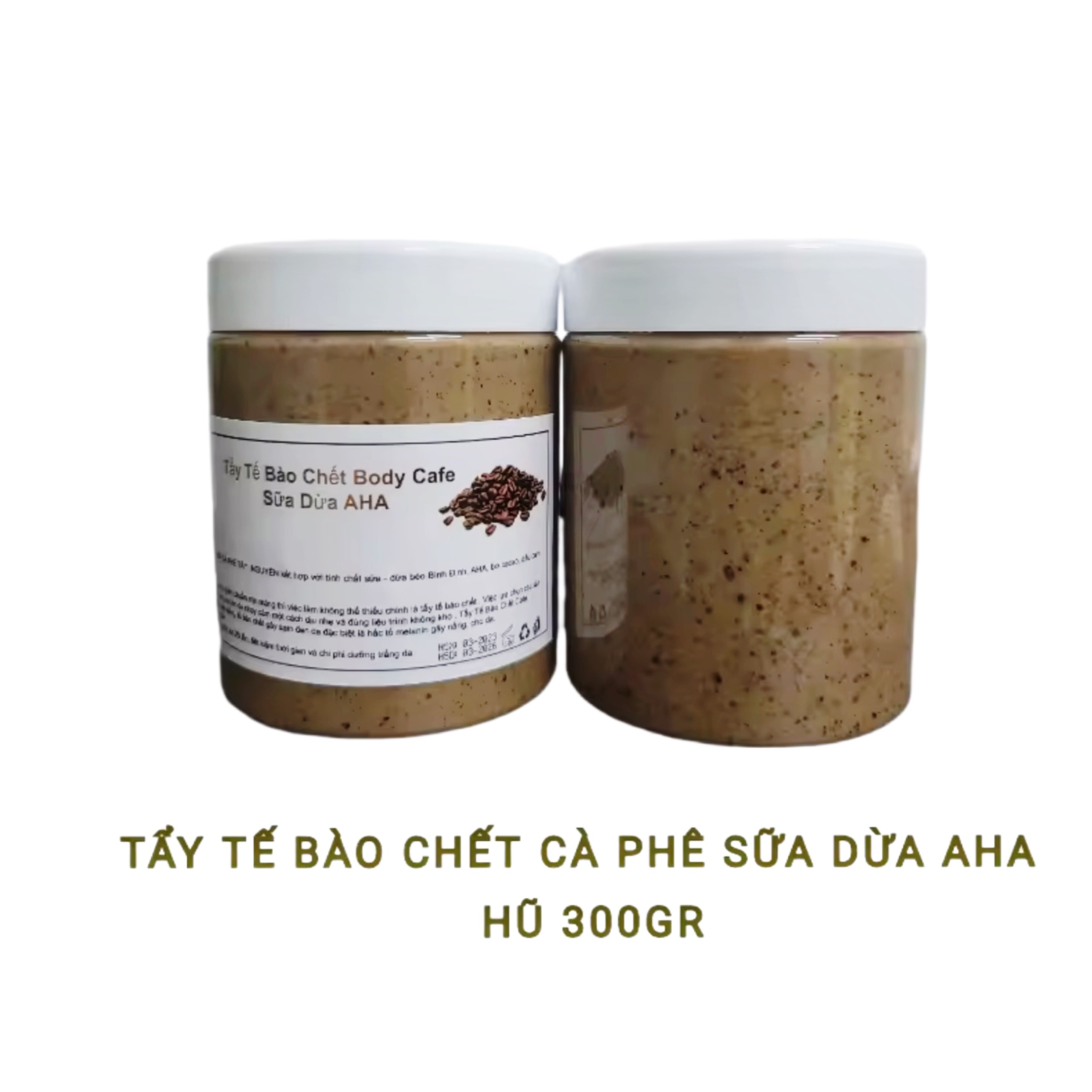 Kem tẩy da chết cafe sữa dừa có hạt mát xa ( ko tem)
