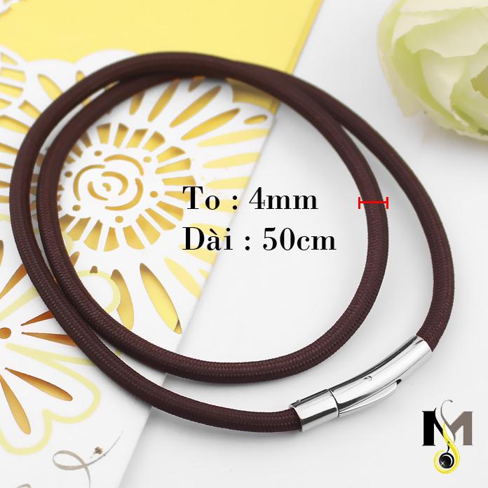Dây chuyền nam Dù nâu của Thái 4ly - Khóa Inox cao cấp, thời trang