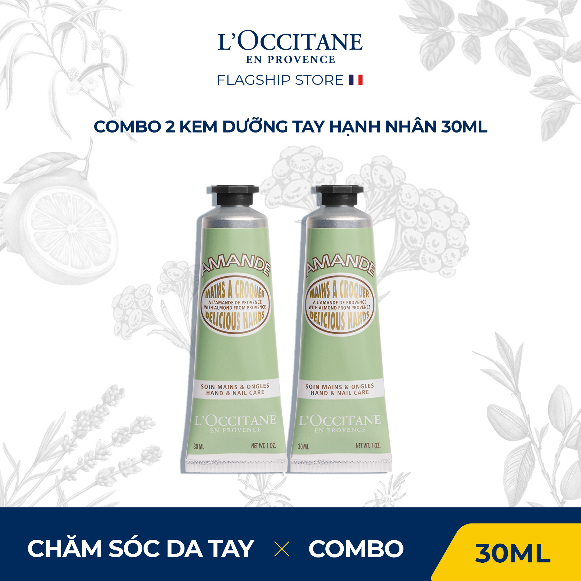 Kem dưỡng tay hạnh nhân l'occitane almond delicious handcream 30ml - 75ml - 150ml