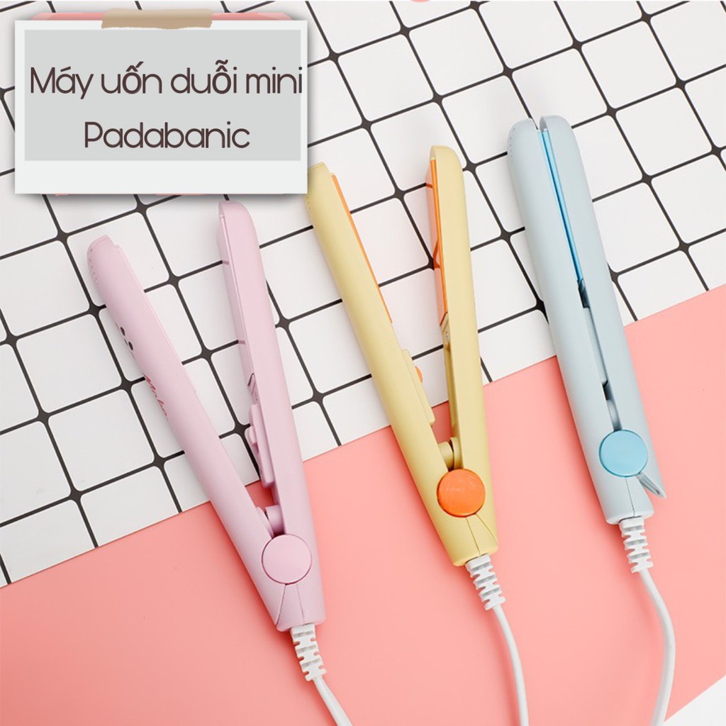 Máy Duỗi Tóc Mini Padabanic, Máy Làm Tóc Kẹp thẳng, Ép tóc, Uốn cúp làm tóc xoăn lọn đa năng