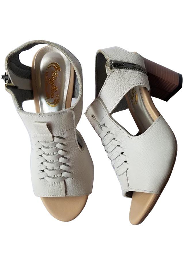 Giày Sandal Cao Gót Nữ BIGBEN Da Bò Thật CG79