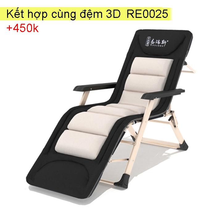 ghế xếp thư giãn + Đệm 3D cao cấp