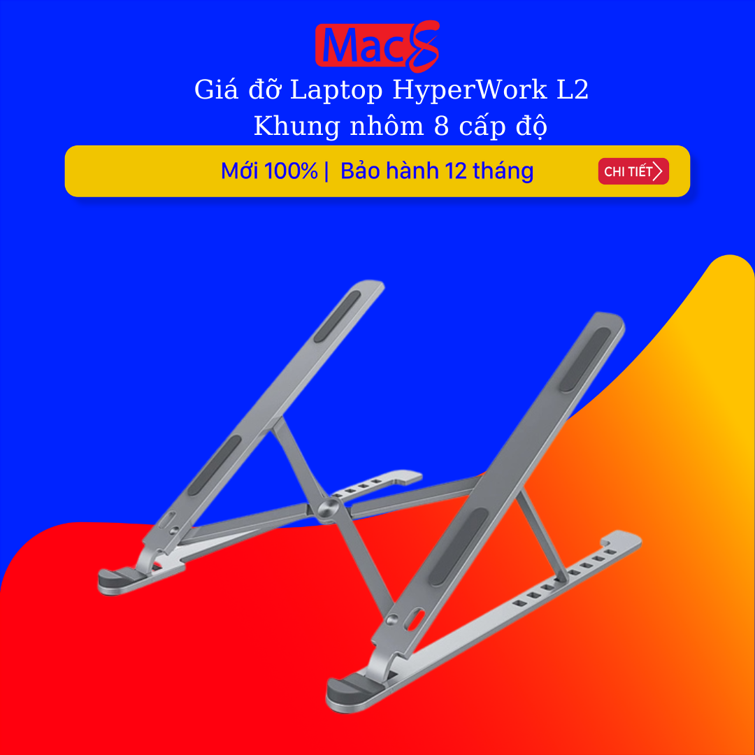 Giá đỡ Laptop HyperWork L2 - Khung nhôm 8 cấp độ